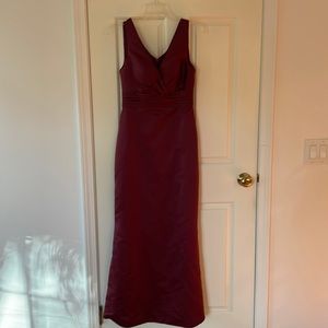 Maroon floor length gown - size 0-2
